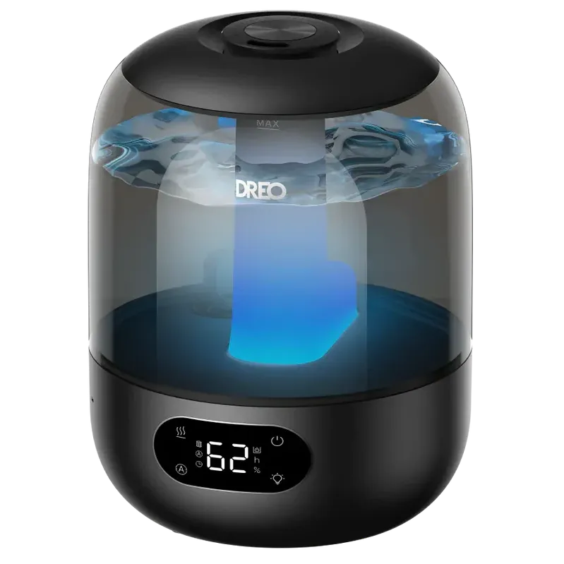 Umidificator Dreo 306, Rezorvor 3L, Capacitate de umidificare 250 ml/h, Senzor umiditate, Ceata Rece, Autonomie 30 ore, Negru