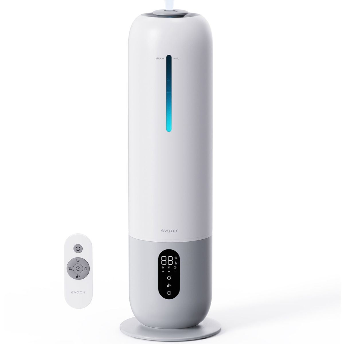 Resigilat! Umidificator aer Evoair Umio, Lampa UV, 3 trepte umidificare, Indicator Umiditate, Duză de Ceață, Aromaterapie, Telecomandă, Alb